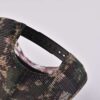 Streeter unisex fashion camo trucker hat with a black plastic snap closure at the back KN2012301-2