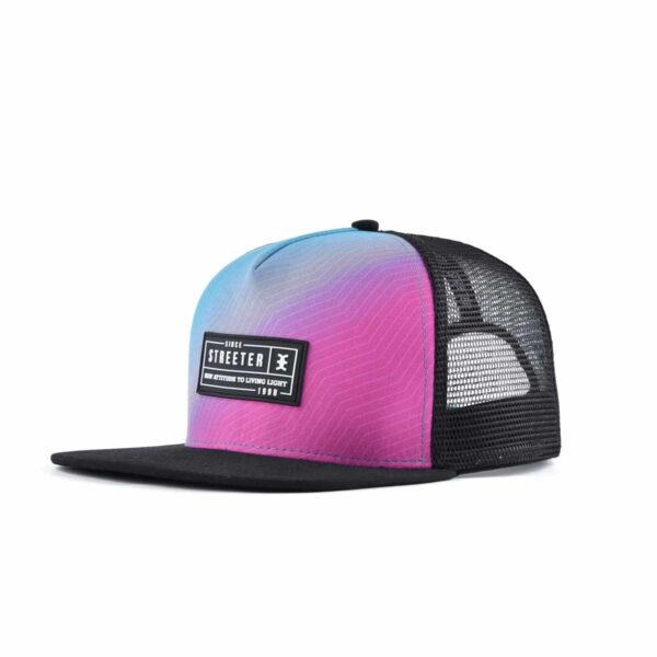 Streeter unisex trucker hat flat bill at the angle side view KN2012281