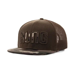 Aung Crown camo brown patchwork mens mesh trucker hat for outdoor SFG-210420-3
