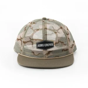 Aung Crown men's khaki trucker hat for outdoors SFA-210409-1