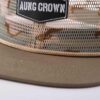 Aung Crown men's khaki trucker hat with a khaki wide and flat brim SFA-210409-1