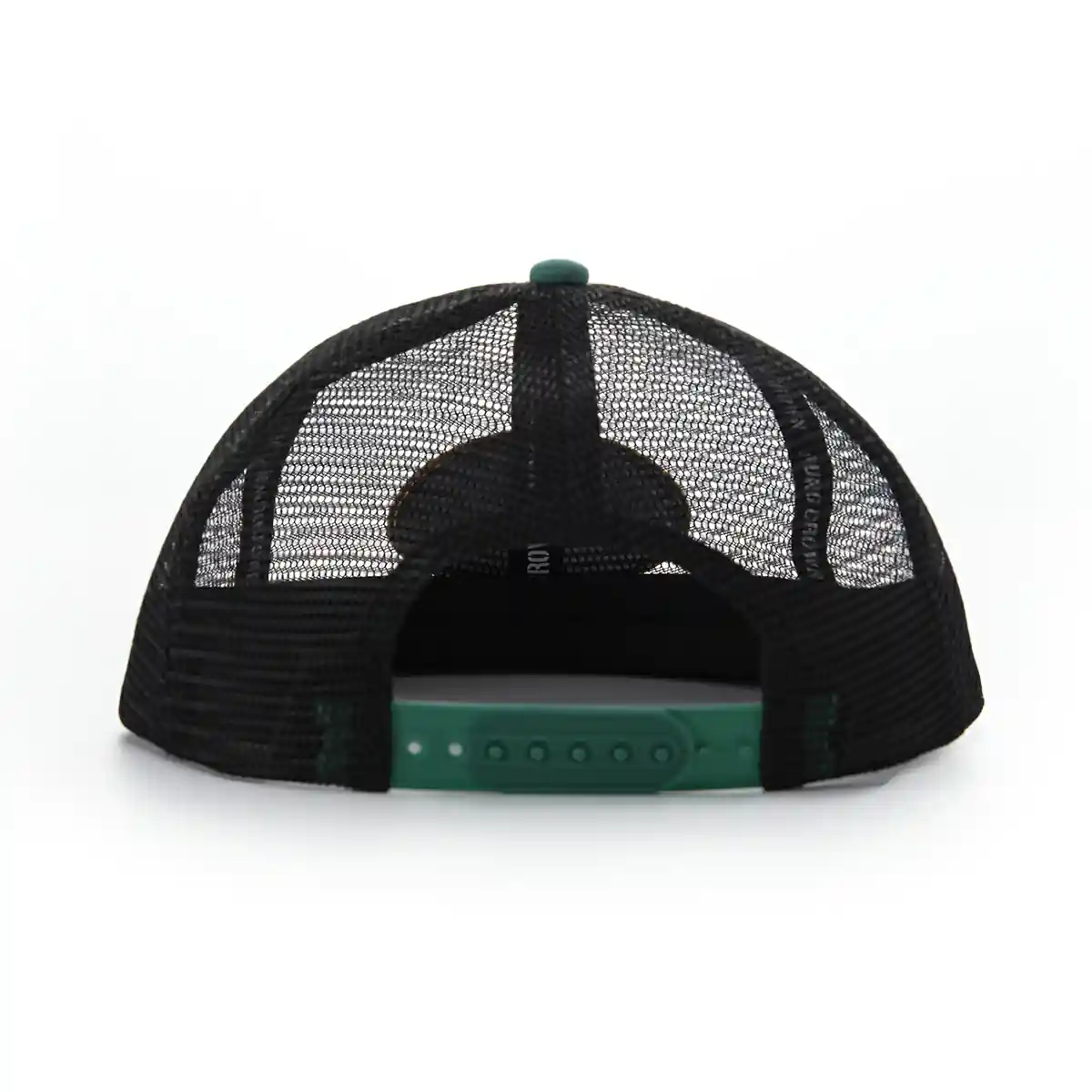 Aung Crown sports stylsih trucker hat with a green plastic snap closure SFA-210407-1 Aung Crown sports stylsih trucker hat with a green plastic snap closure SFA-210407-1
