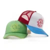 Aung Crown unisex screen print trucker hat in red-white-blue or green-yellow-white SFA-210329-2