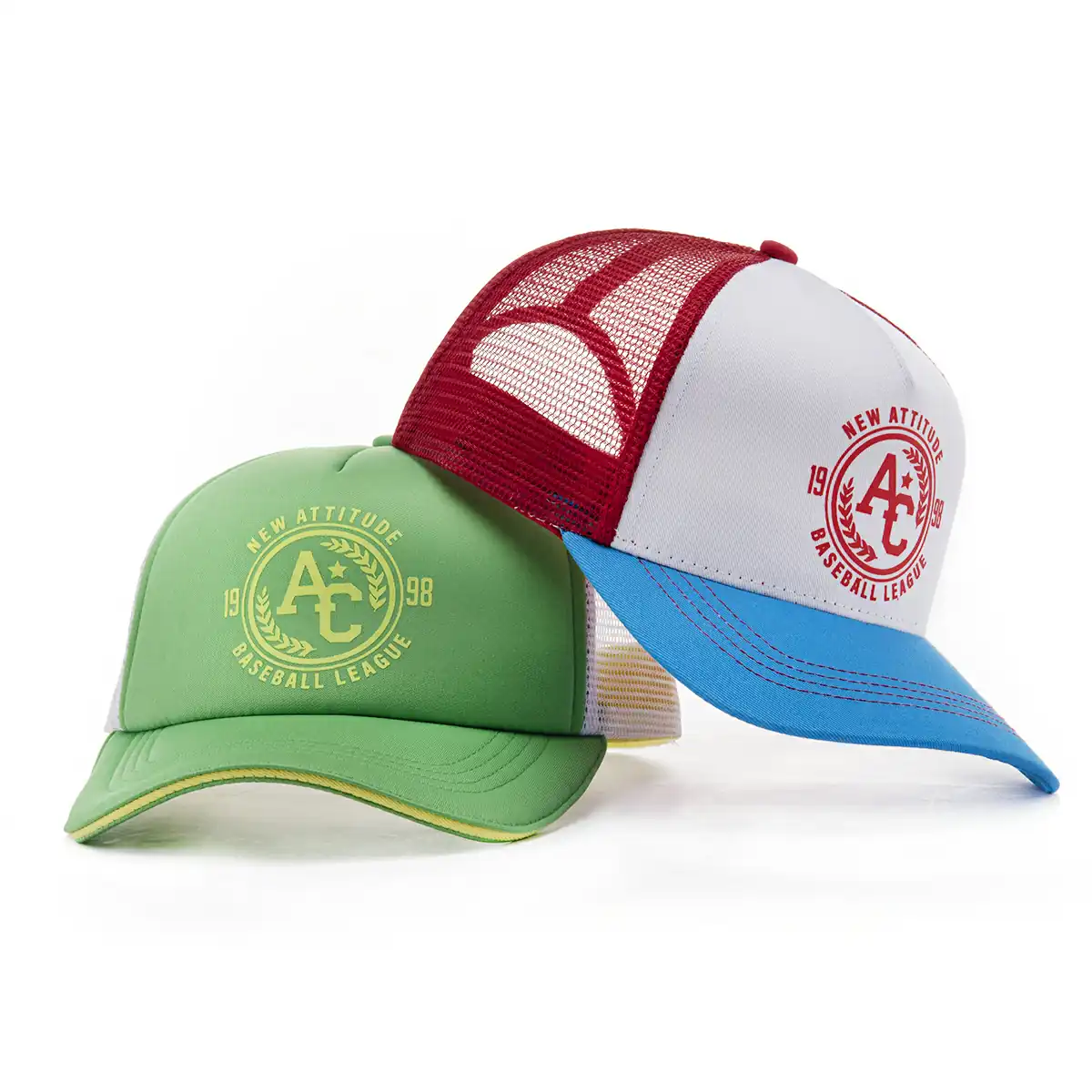Aung Crown unisex screen print trucker hat in red-white-blue or green-yellow-white SFA-210329-2 Aung Crown unisex screen print trucker hat in red-white-blue or green-yellow-white SFA-210329-2