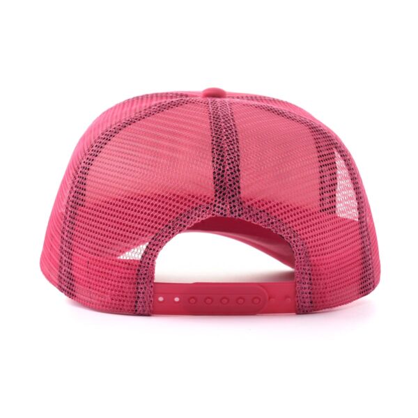 Streeter pinkish red casual foam trucker hat with a plastic closure SFA-210430-1