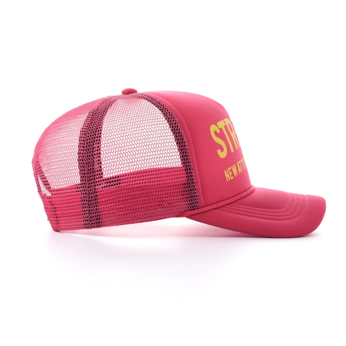 Streeter unisex foam trucker hat for women and men at the horizontal view SFA-210430-1