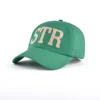 the left side of the green baseball cap KN2012242