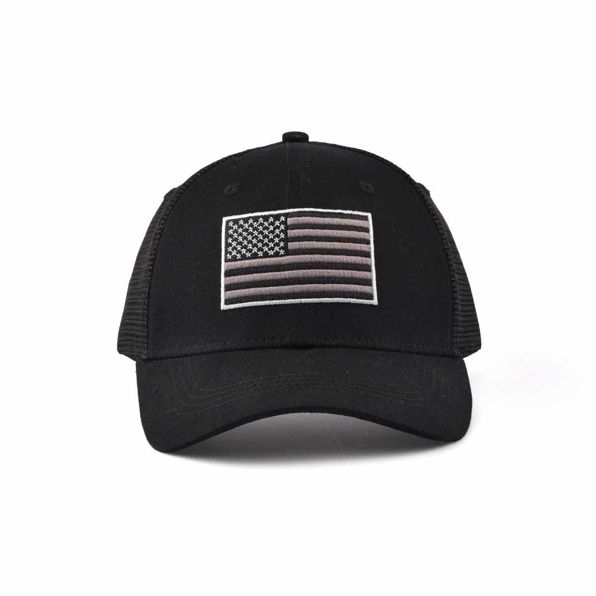 black trucker hat
