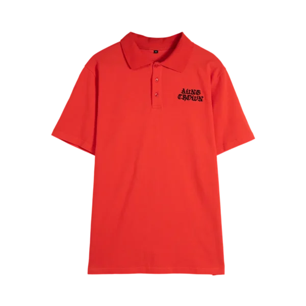 red pique polo t shirt SFA-210419-3