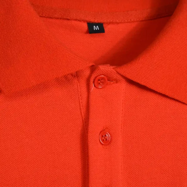 red pique polo t shirt ribbed collar SFA-210419-3