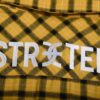 back embroidery letter on mens yellow check shirt SFA-210331-4