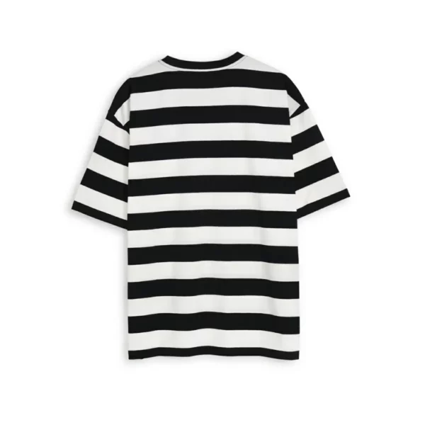 black and white stripe t shirt at the back view SFA-210330-7