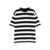 black and white stripe t shirt at the front view SFA-210330-7