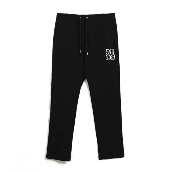 black long pants with heat transfer letters SFZ-210420-4