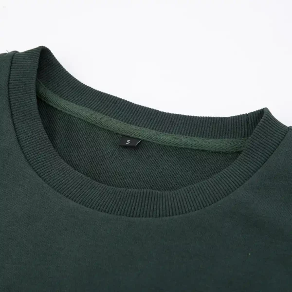 dark green sweatshirt with a ribbed crew neckline SFZ-210518-8