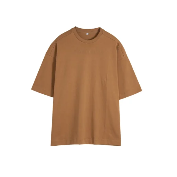 dark khaki ribbed t shirt SFA-210330-8