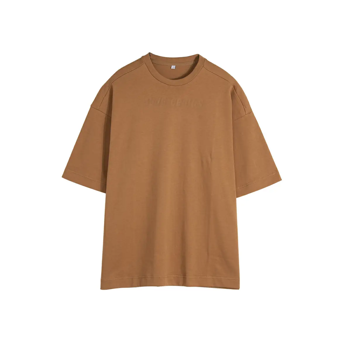 dark khaki ribbed t shirt SFA-210330-8