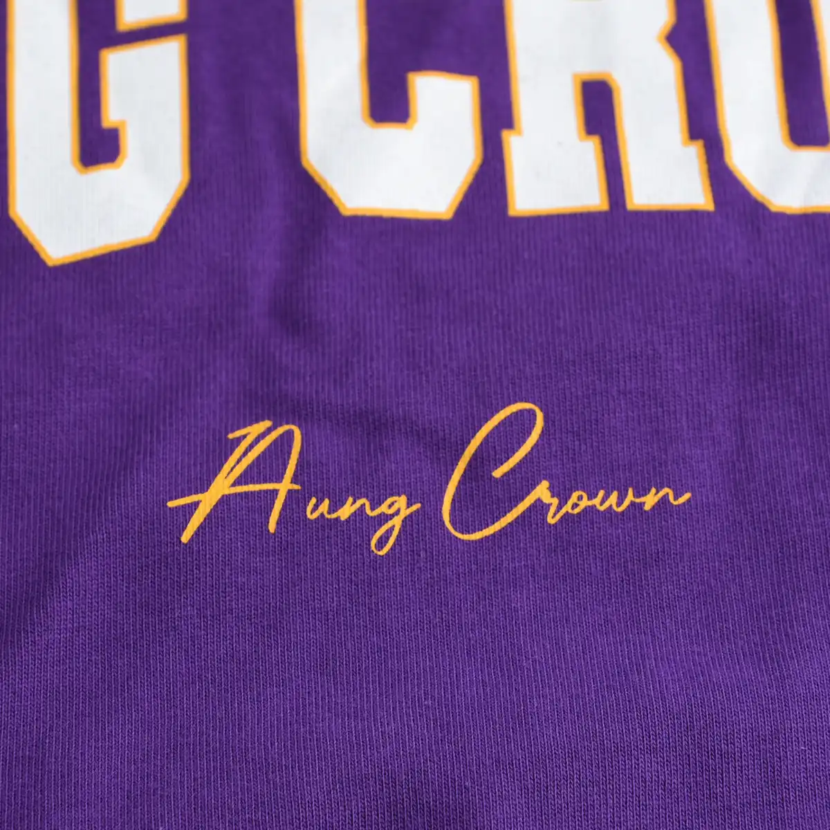 green and purple t shirt with screen printing logo KN2103161 green and purple t shirt with screen printing logo KN2103161