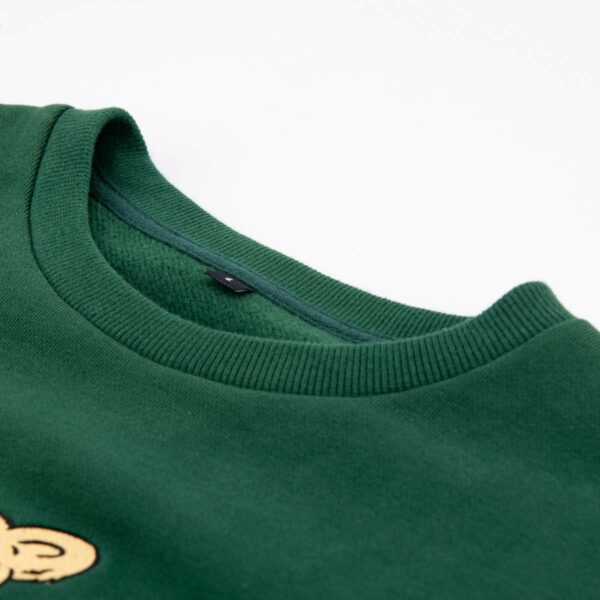 green sweatshirt with a ribbed crew neck KN2102261