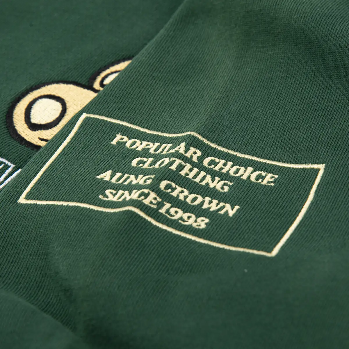 green sweatshirt with embroidery on the sleeve KN2102261 green sweatshirt with embroidery on the sleeve KN2102261