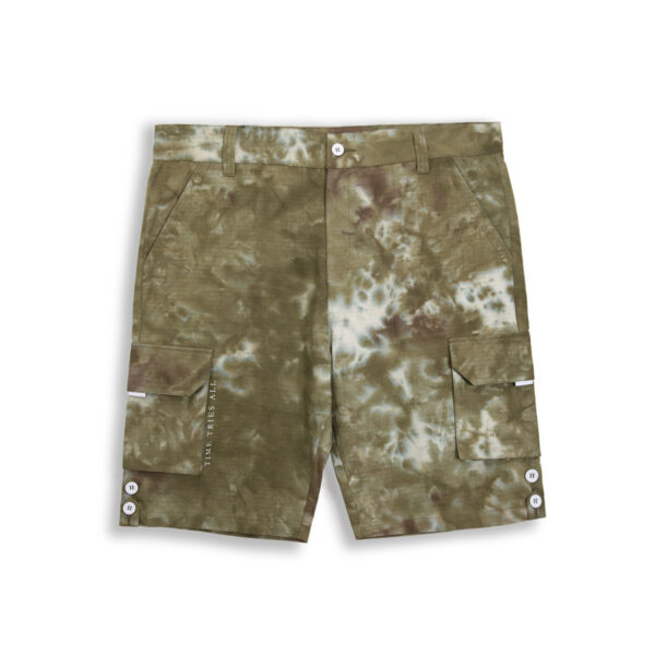 khaki tie dye shorts KN2103164