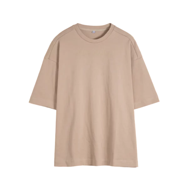 light khaki ribbed t shirt SFA-210330-8