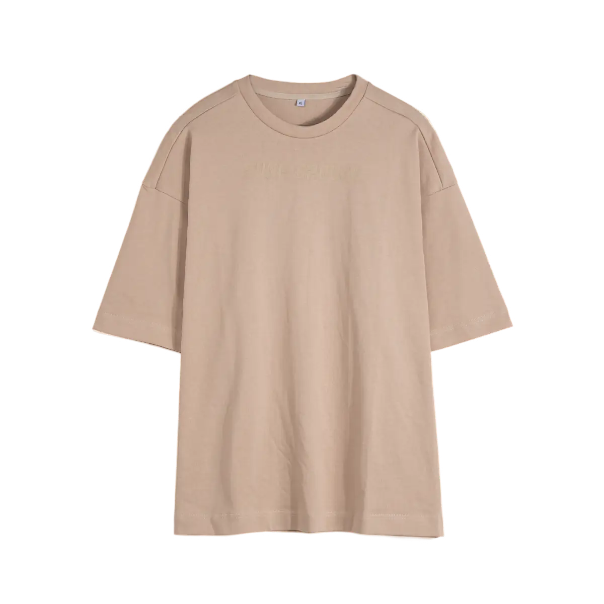 light khaki ribbed t shirt SFA-210330-8