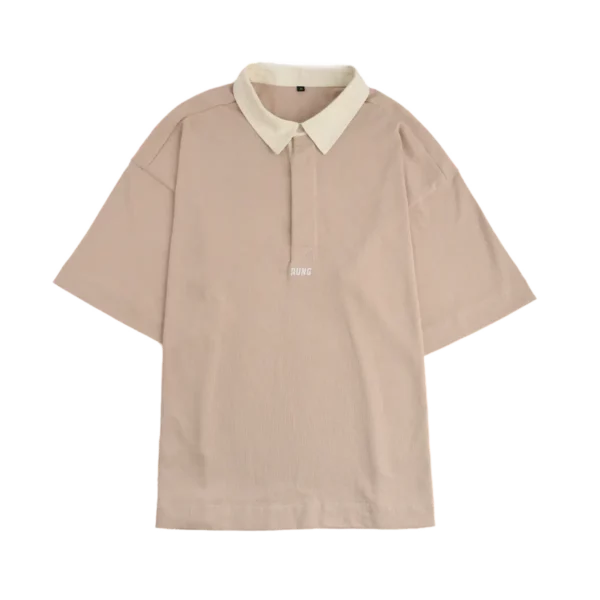 light khaki v neck t shirt SFA-210330-8-1