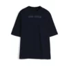 men's dark blue ribbed t shirt SFA-210330-8