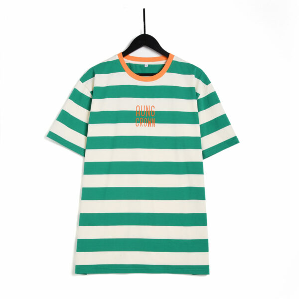 men's green and white t shirt stripe kn2101273