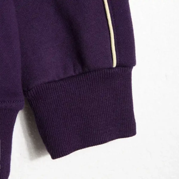 purple sweatshirt with ribbed cuffs SFZ-210518-1